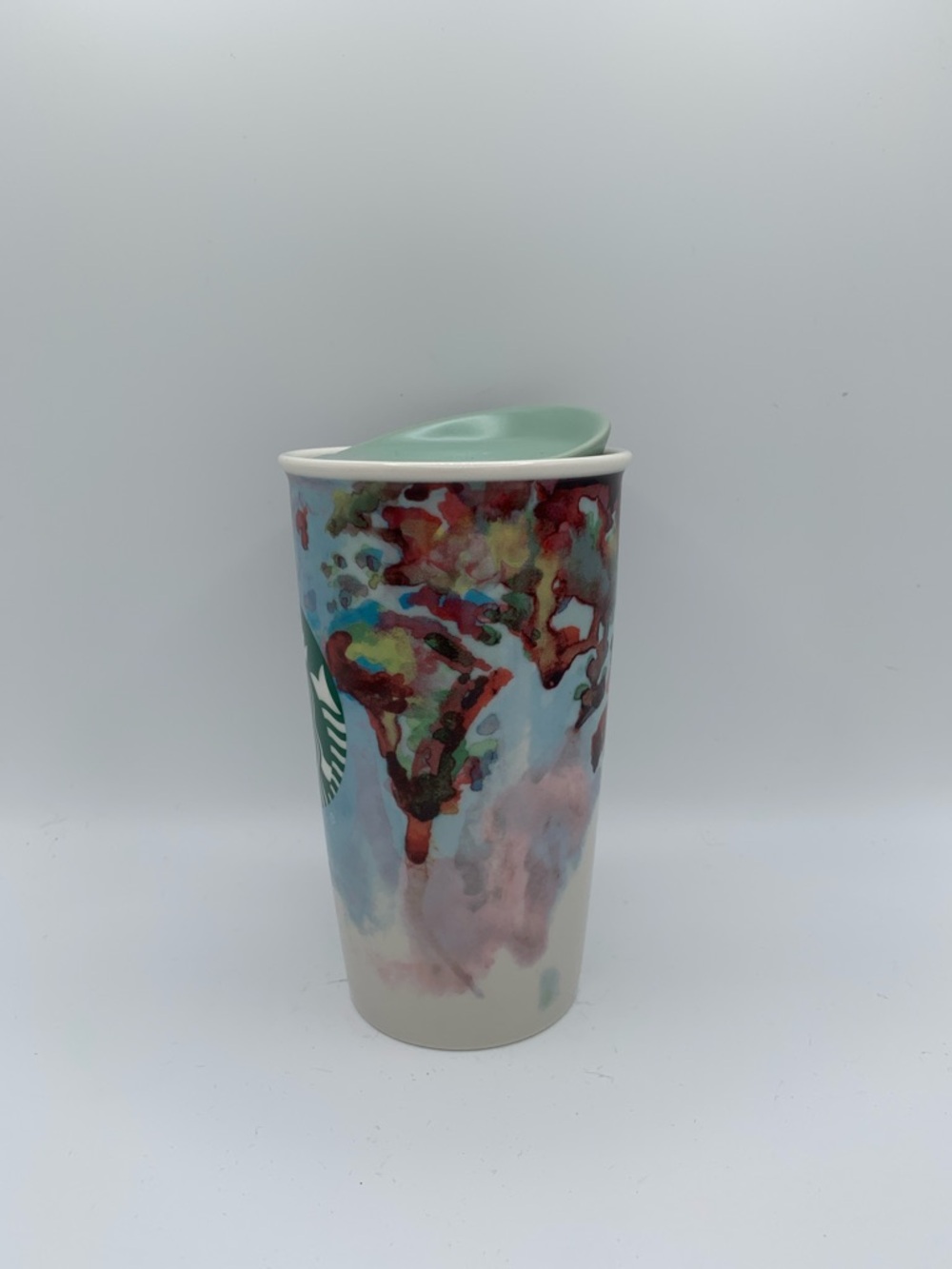 Starbucks 2015 Watercolor Barista Art Shelby Kregel 12 oz Tumbler World Map - Picture 5 of 9